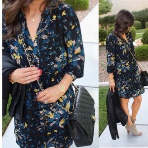 Ann Taylor Loft Dress black and blue floral dress